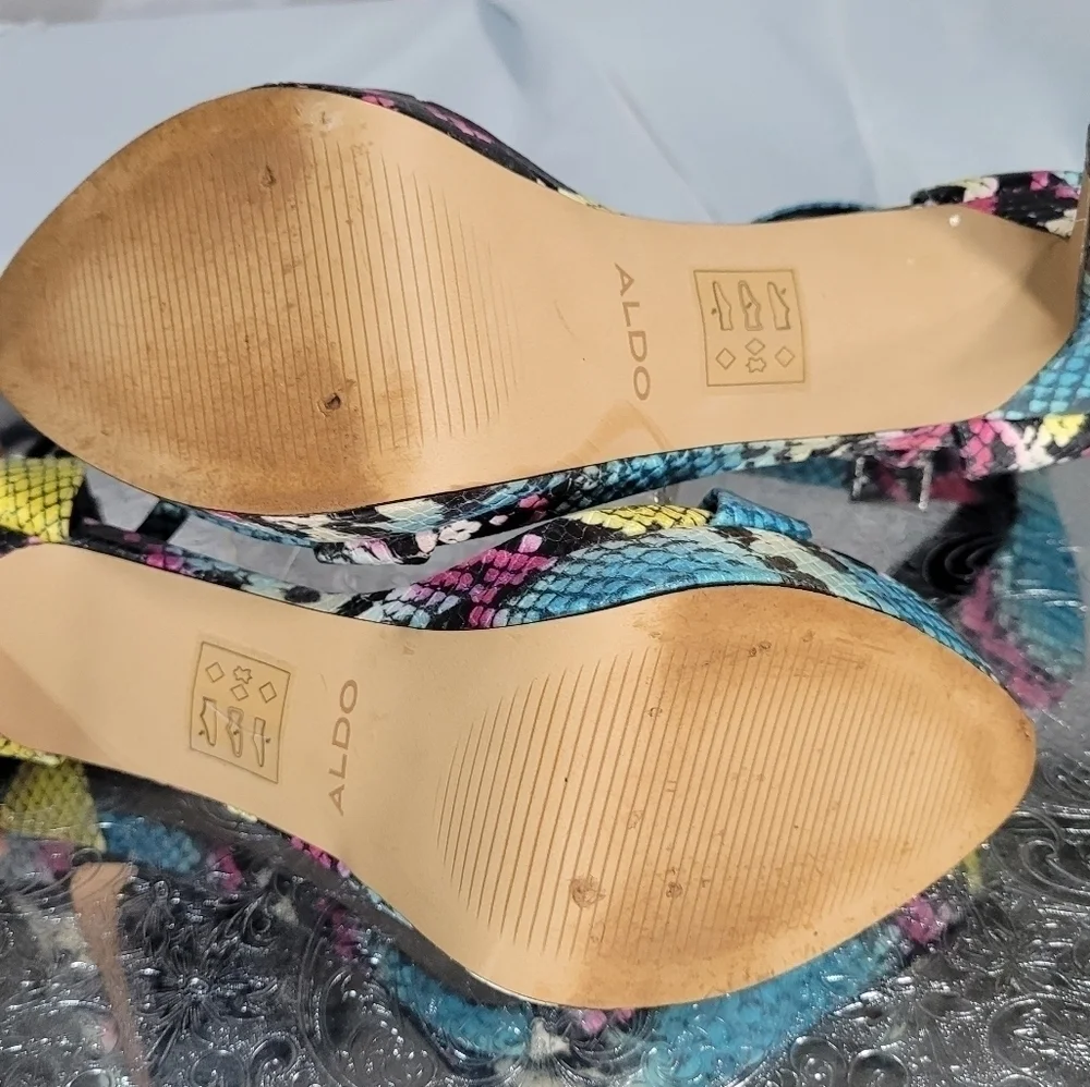 Aldo Multicolor Snake Print Stilettos-9 - Picture 6 of 8